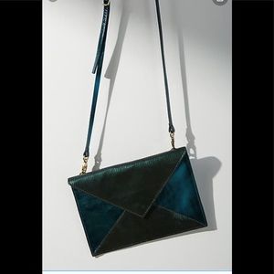 Neuville Leather Metallic Postcard Crossbody